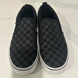 🖤 Vans Asher Kids Slip-On Shoes – Black Checkerboard (Size 4Y)